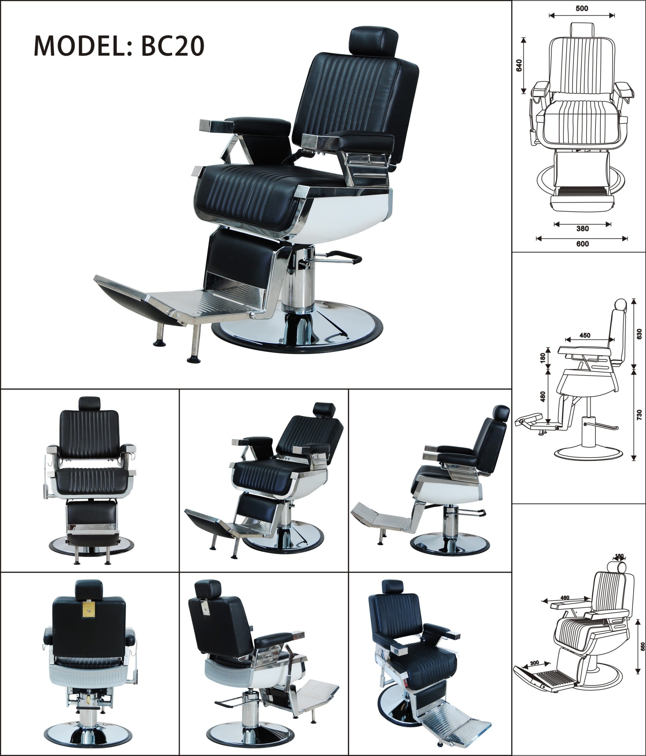 Lincoln Barber Chair BC20 Chrome