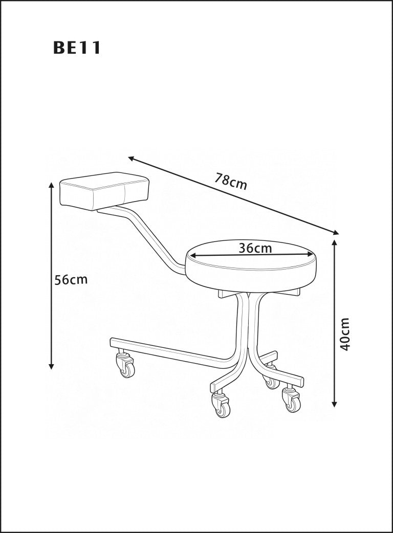 Ronald Pedicure Stool BE11 Black