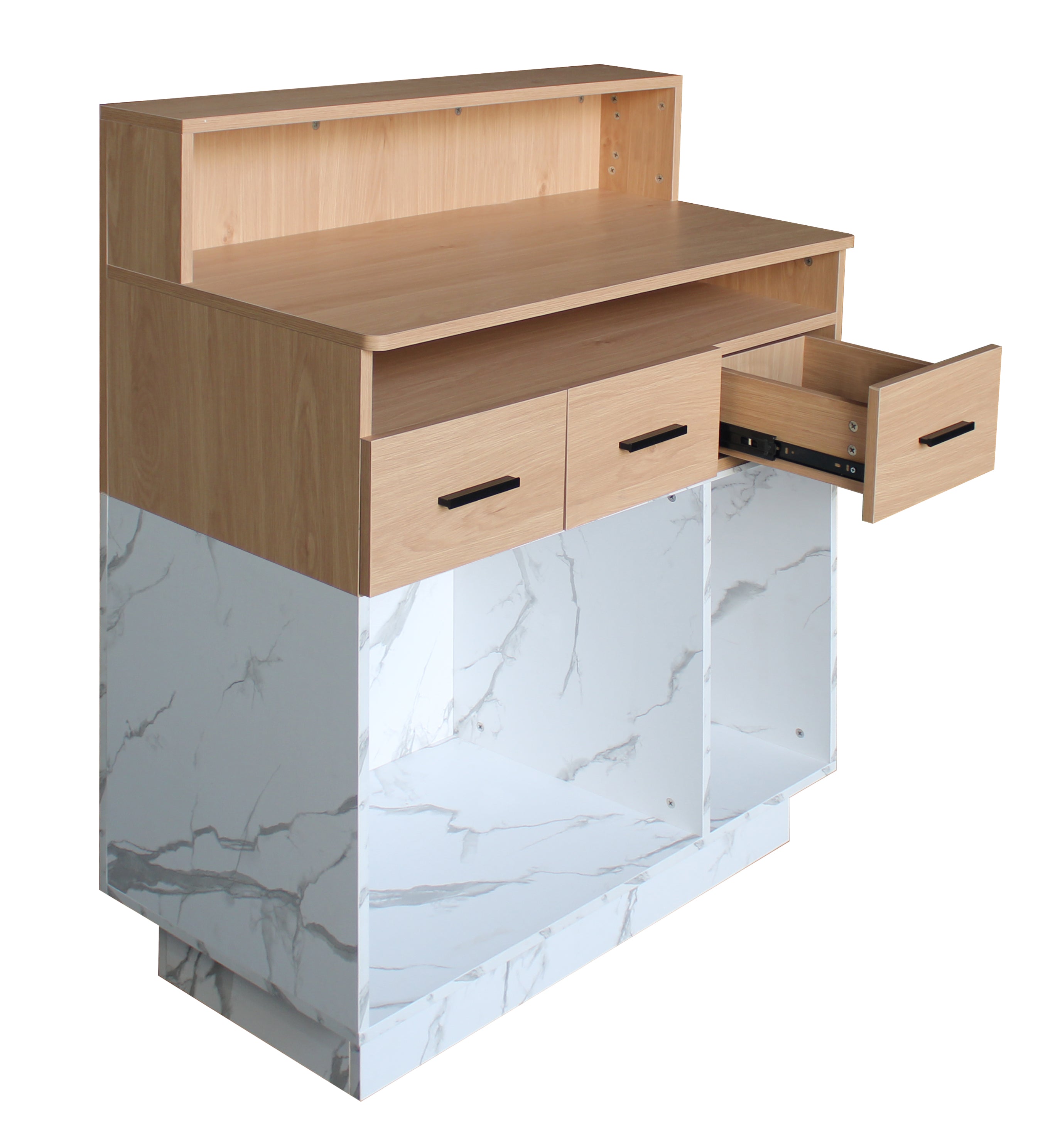 Valencia Reception Desk RD22 - Marble Oak
