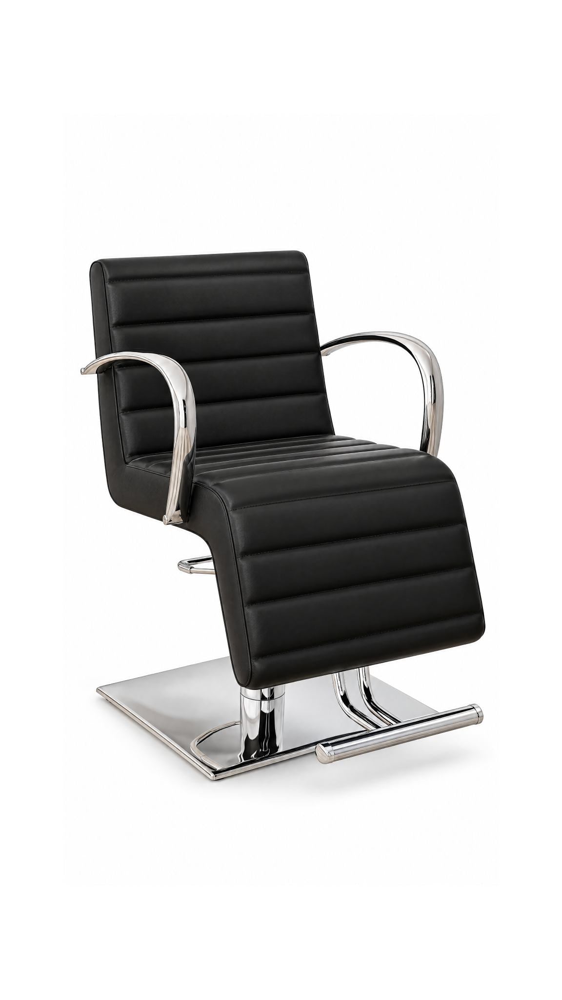Velour - Salon Chair - Black & Chrome