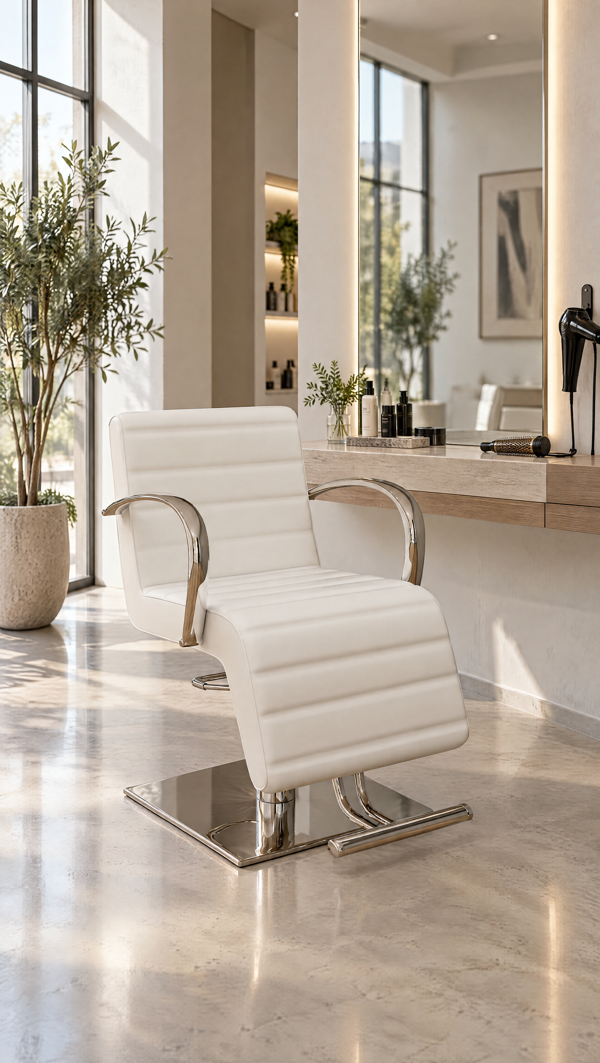 Velour - Salon Chair - White