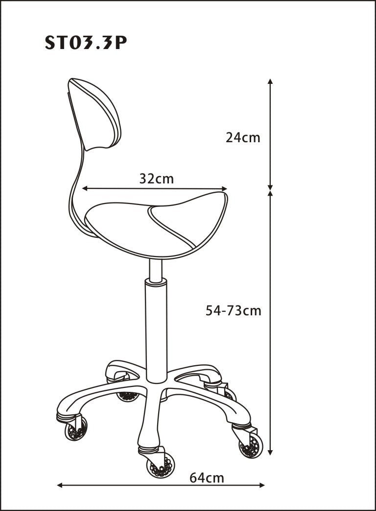 Dennis IIII Saddle Stool ST03.3P - Black