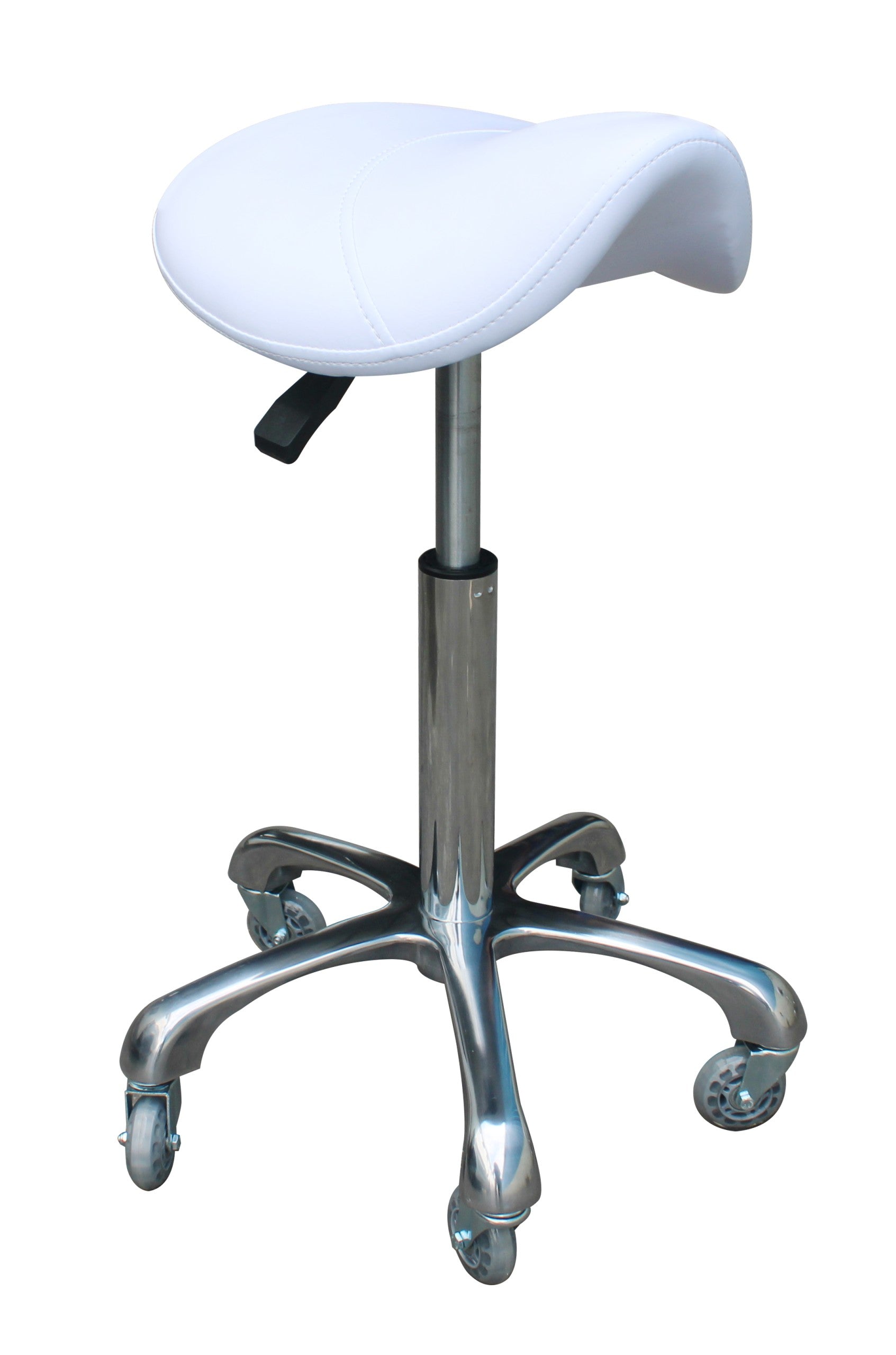 Dennis Luxe Saddle Stool White ST03L