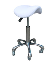 Dennis Luxe Saddle Stool White ST03L