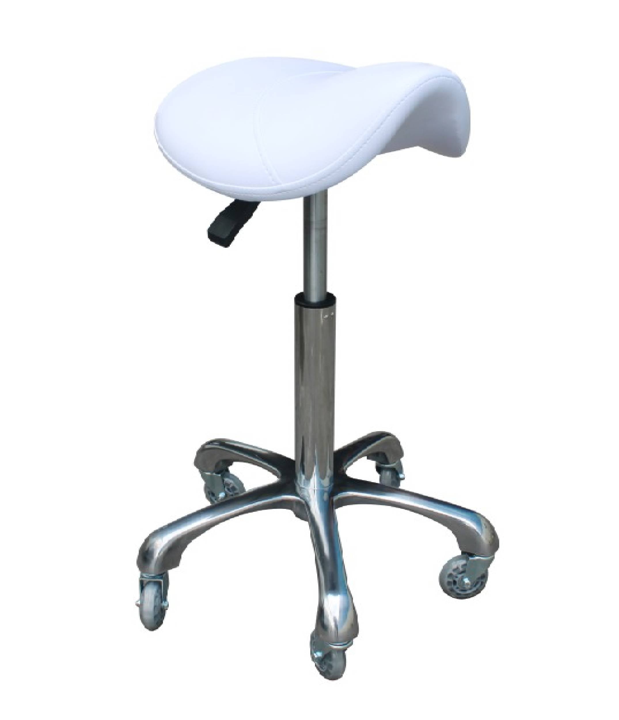 Dennis Luxe Saddle Stool White ST03L