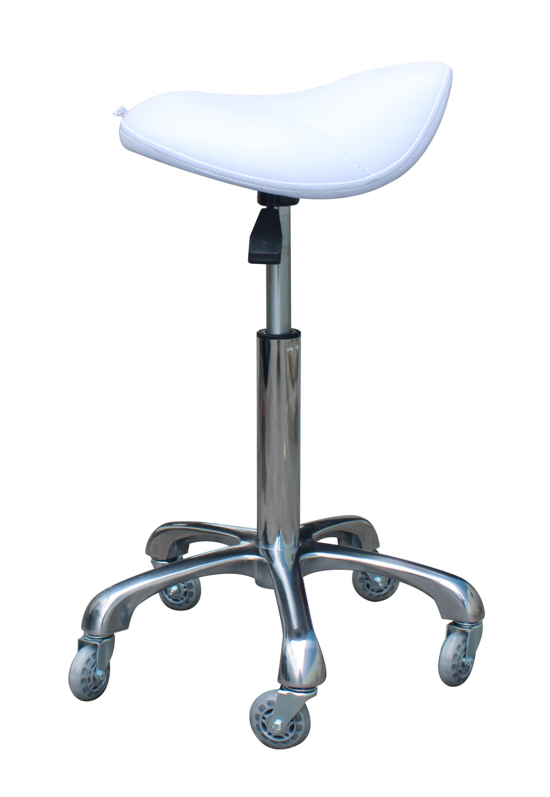Dennis Luxe Saddle Stool White ST03L