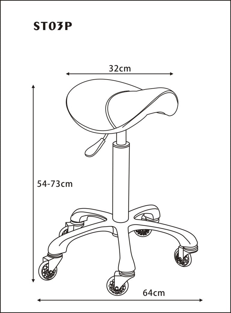 Dennis Saddle Stool White ST03P