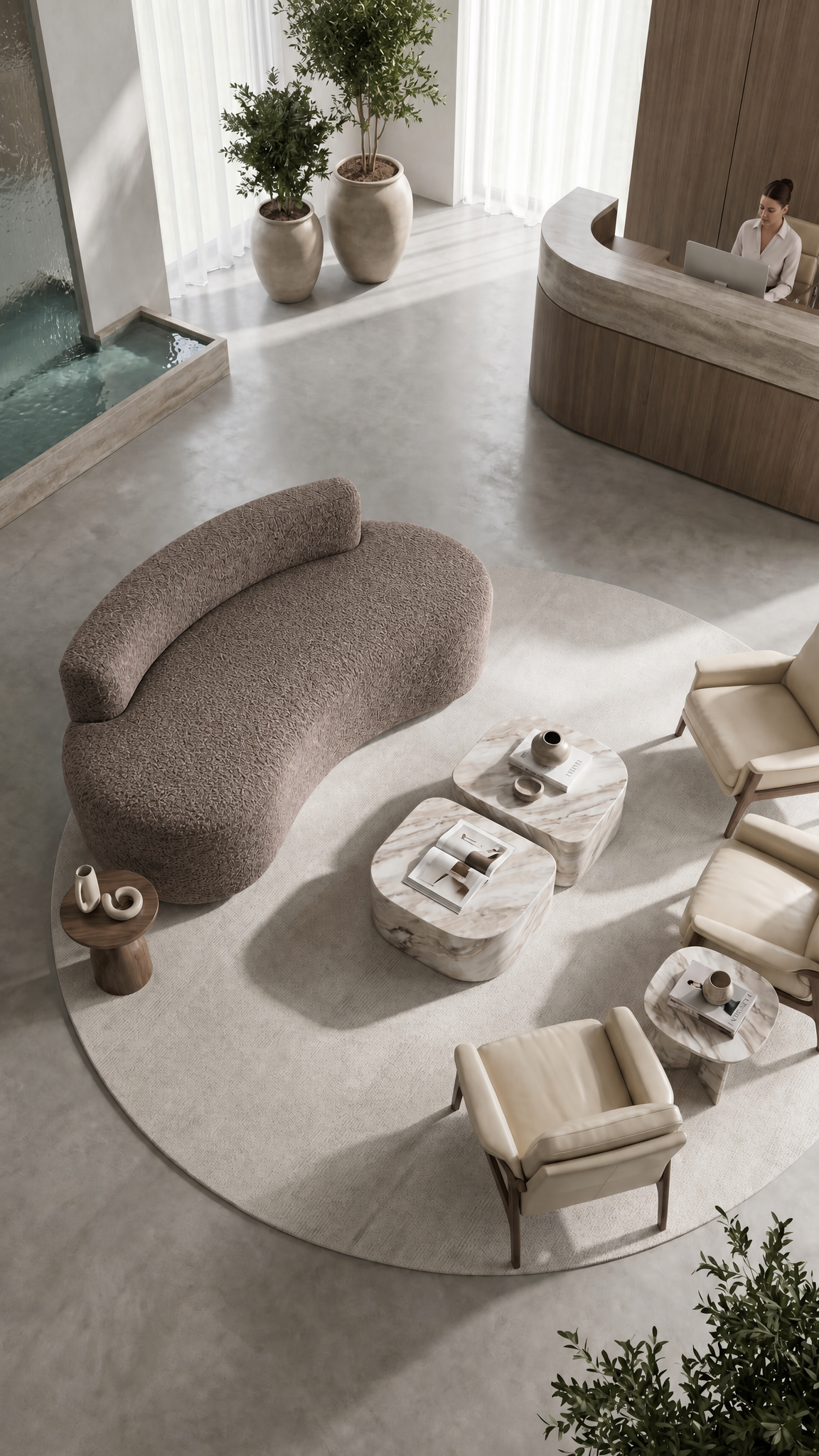 Terra Curved Lounge - 3 Seater - Chocolate
